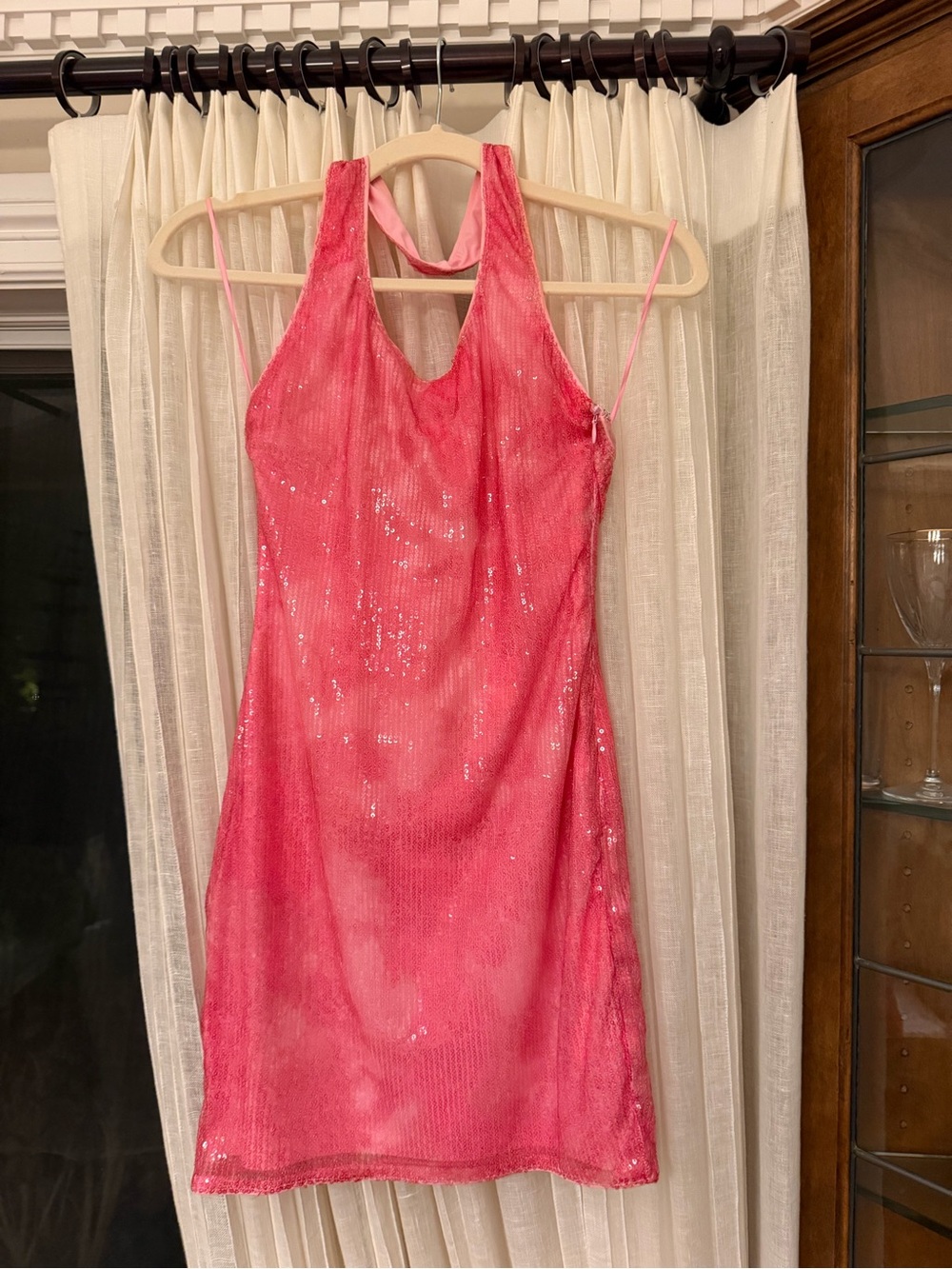superdown Cordula Halter Dress Pink Sequins Barbie Party Birthday Dress